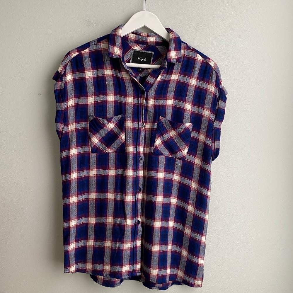 Rails Britt Sleeveless Plaid Button-Down - image 2